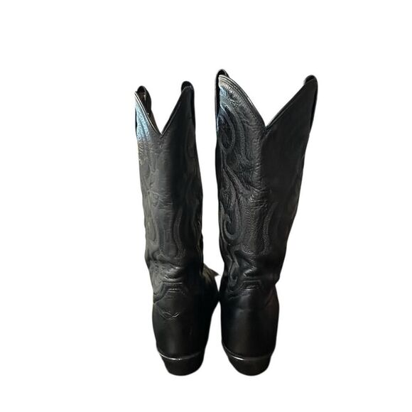 Tony Lama Mens CZ820  Buck Black Leather Pull On Cowboy Western Boots US 9.5 EE main image 8